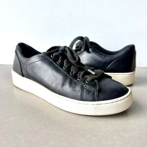 Vionic Syra Womens Leather Lace Up Sneakers US 6 Black Comfort Walking Arch‎ 355